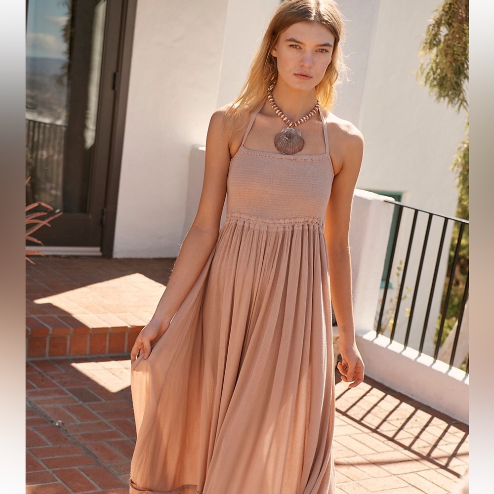 NWT Free People Extratropical Maxi Dress XS - Taupe